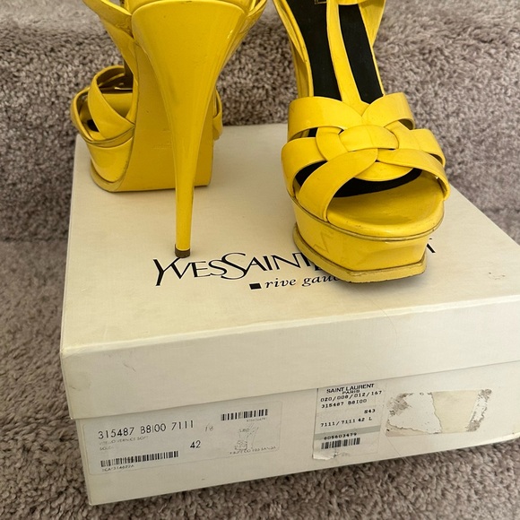 Saint Laurent Yellow Platform Sandals - Picture 5 of 7